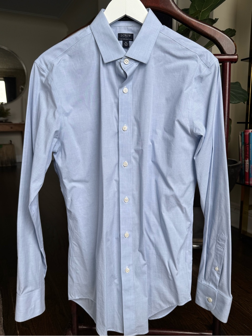 J. Crew Men's Light Blue Spread-Collar Dress Shirt
